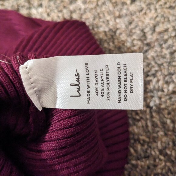 Lulus Basics Karlee Plum Purple Ribbed Knit Long Sleeve Sweater Top - Size M - Picture 10 of 10